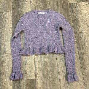 Zara Purple Crew Neck Sweater